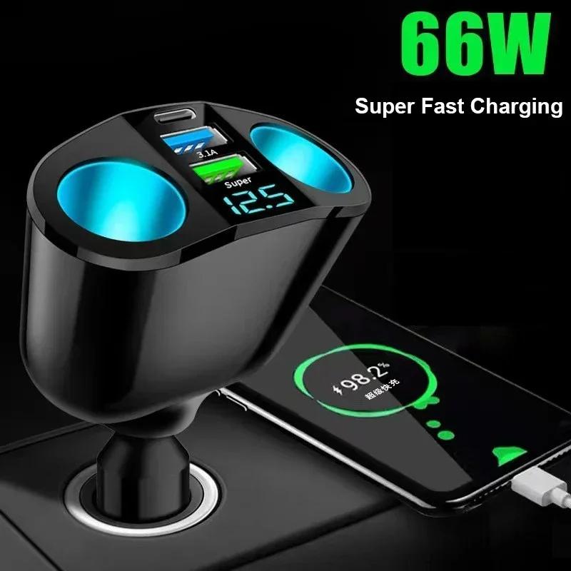ڵ  , 12V-24V  ø, Ķ  PD QC3.0, 2 USB  C Ʈ, ޴ DVR 